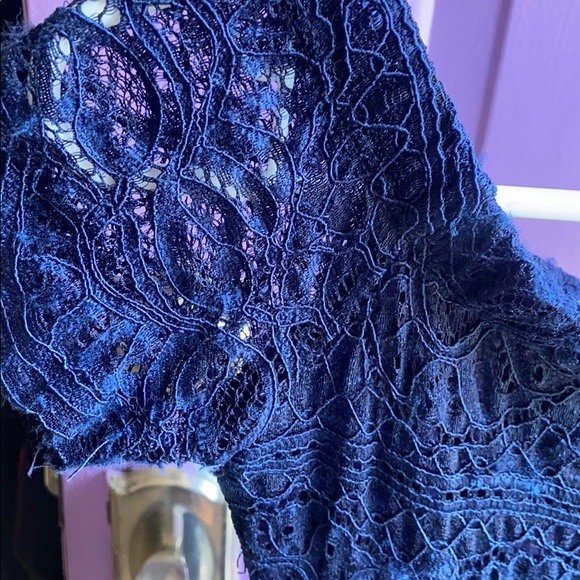 Navy blue stretchy dress. - Picture 2 of 5